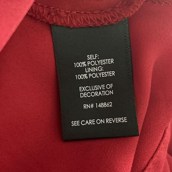 Torrid Peplum Georgette Embroidered Long Sleeve Blouse Plus Size 2X Red - Picture 7 of 10